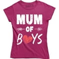 thumbnail image 1 of Ladies Mum Of Boys Womens Queens Mothers Day Wife Sons Birthday Gift Top T-Shirt, 1 of 4