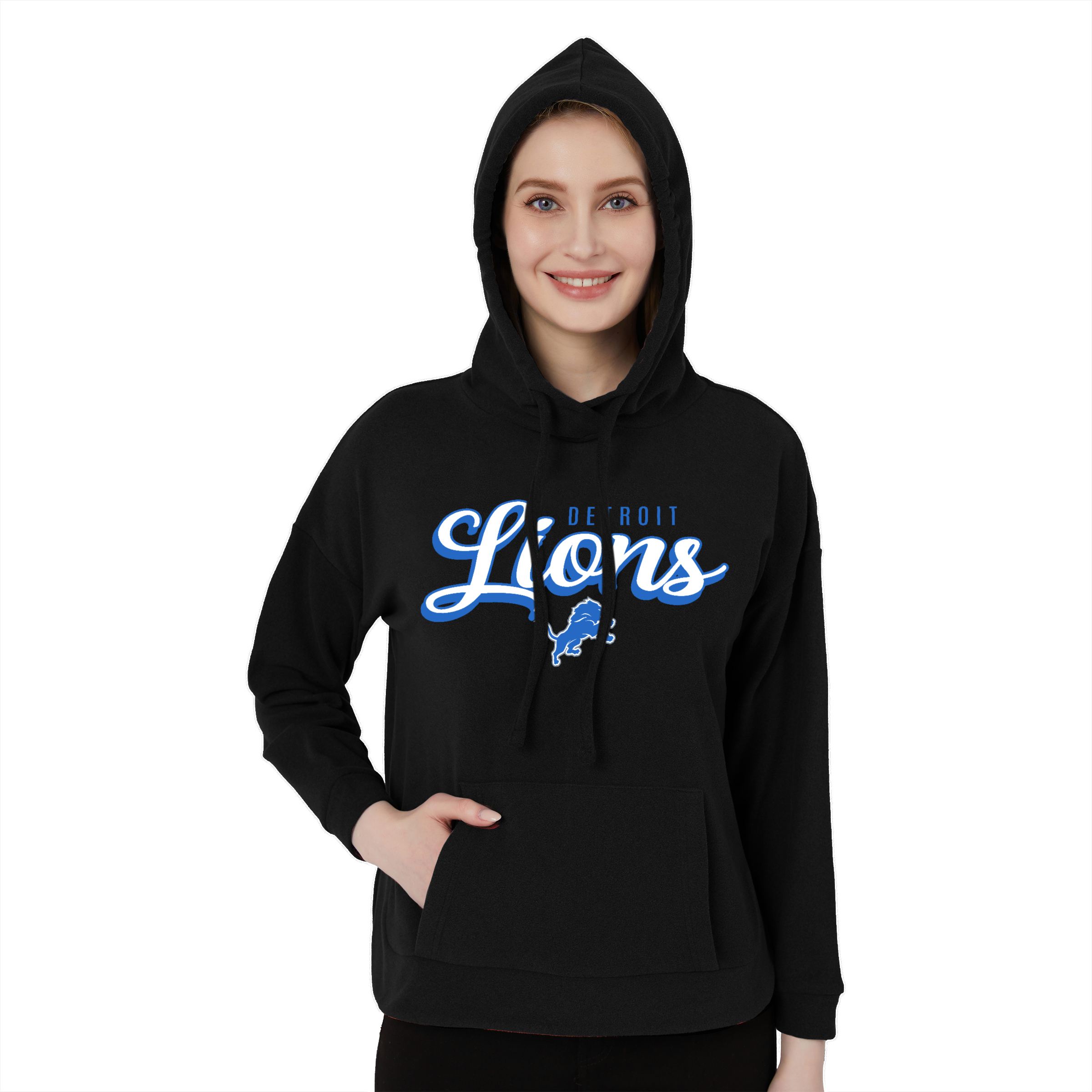 Ladies NFL Detroit Lions Jumpsky Fleece Long Sleeve Hooded Top