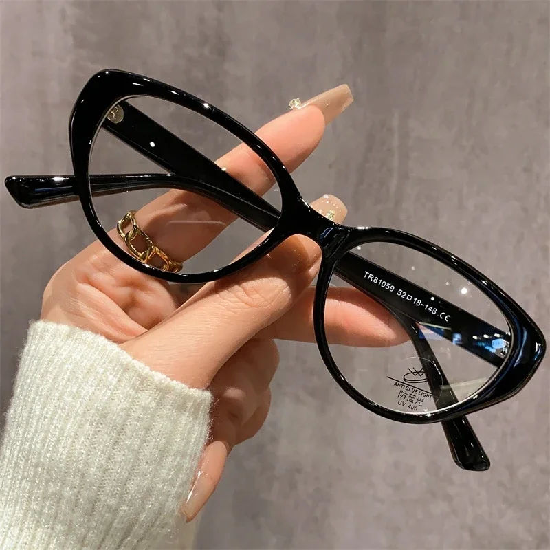 Ladies Near Sight Eyeglasses Fashion Cat Eye Frame Myopia Glasses Anti