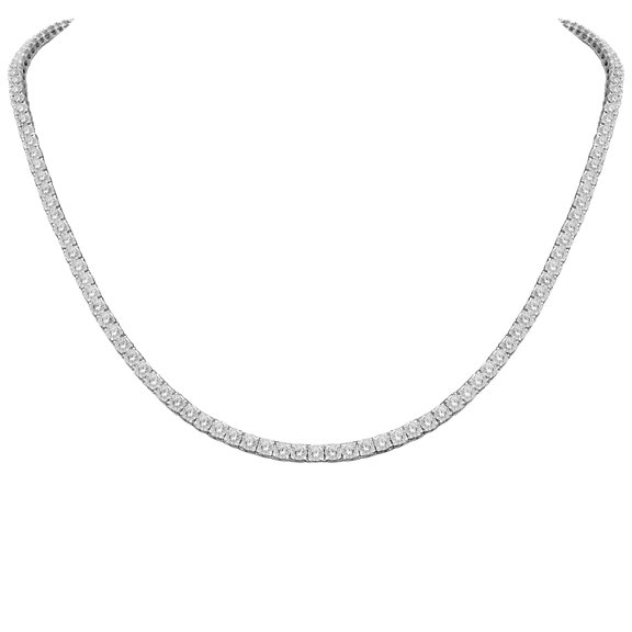 Ladies Necklace 8.00Ct Round Diamond 10K White Gold