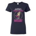 thumbnail image 1 of Ladies Never Underestimate A Christian Woman With A Rosary DT T-Shirt Tee, 1 of 2