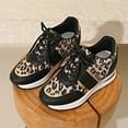 thumbnail image 1 of XIMIN Ladies' New Flat Bottomed Leopard Print Lace Up Casual Sports Light Shoes for Foreign Trade Sports Running Shoes Womens Sneaker Boots Wide Footwear, 1 of 8