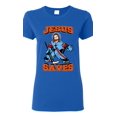 thumbnail image 1 of Ladies New Jesus Saves Hockey Jersey Puck Sports Funny DT T-Shirt Tee, 1 of 2