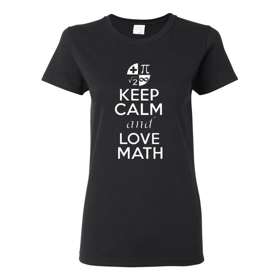 Ladies New Keep Calm and Love Math T-Shirt Tee