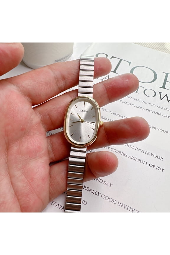 Ladies New Metallic Belt Quartz Watch Folding Buckle Wrist Watch Versatile Small Dial Women's Watch