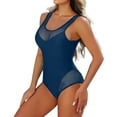 thumbnail image 1 of Ladies New Solid Color Casual Slim Sexy Conservative One-Piece Swimsuit, 1 of 3