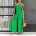 thumbnail image 1 of Ladies' New Solid Color Loose Wide Leg Jumpsuit Womens Overalls Baggy Strapless Jumpsuits for Women Teal Jumpsuit off Shoulder Flower Pantsuit Jumpsuit Wrap Turtle Necks for Womens Long Sleeve Lace, 1 of 8