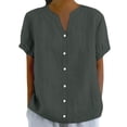 thumbnail image 1 of Ladies' New Top With A Small V Neck And Loose Buttons, 1 of 5
