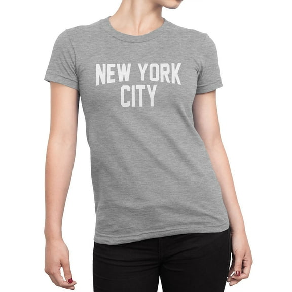 Ladies New York City T-Shirt Gray White NYC Tee Womens Fashion Tee Manhattan NWT