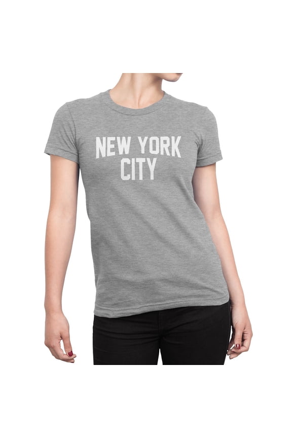 Ladies New York City T-Shirt Gray White NYC Tee Womens Fashion Tee Manhattan NWT