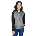 thumbnail image 1 of Ladies' Newbury Colorblock Mélange Fleece Full-Zip - BLK HTH/ D GR HT - 2XL, 1 of 3