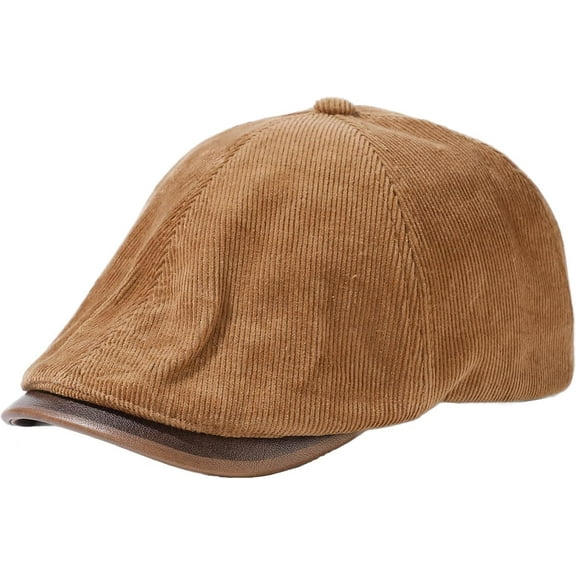 Ladies Newsboy Cap Vintage Corduroy Flat Cap Women Adjustable Beret Hat Retro Baker Boy Hat for Casual Parties