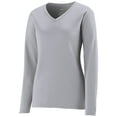 thumbnail image 1 of Augusta Sportswear 1788.099.L Ladies NexGen Wicking Long Sleeve T-Shirt, Silver - Large, 1 of 1