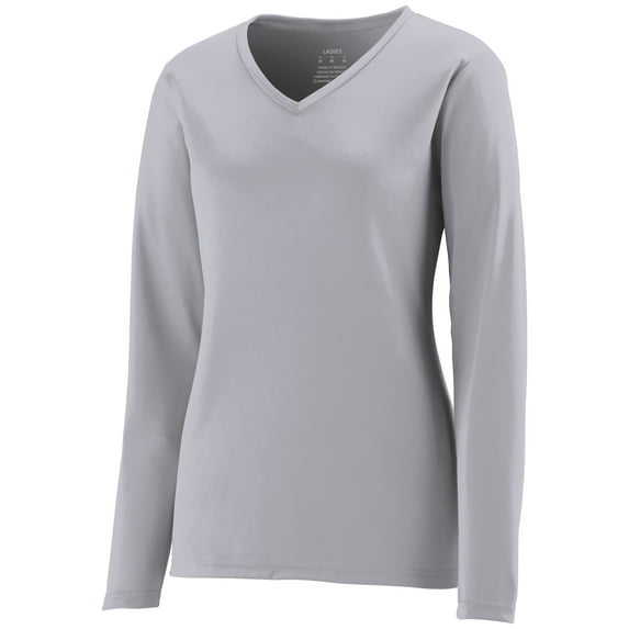 Augusta Sportswear 1788.099.L Ladies NexGen Wicking Long Sleeve T-Shirt, Silver - Large