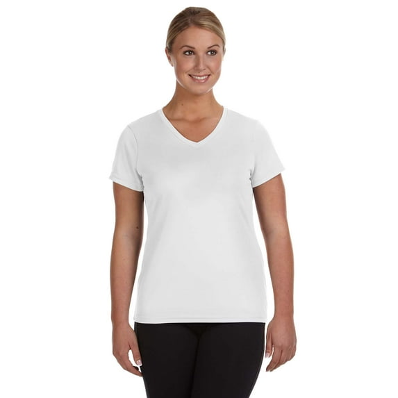 Augusta Sportswear - Women's Nexgen Wicking V-Neck T-Shirt - 1790, White, M, Pack Of 5, Tshirts for Women