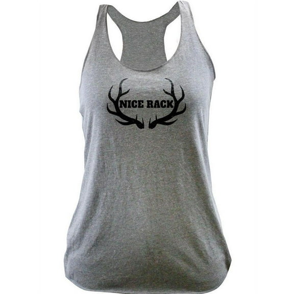 Ladies Nice Rack Hunting Antlers Racerback Tank Top