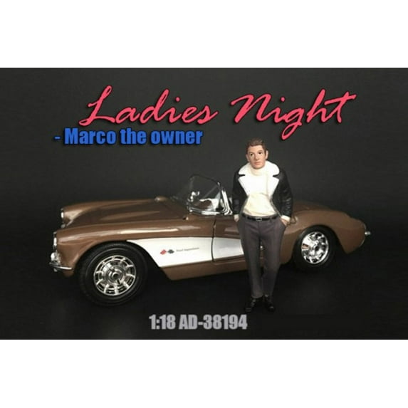 Ladies Night Marco Figure, Dark Gray Black - American Diorama 38194 - 1/18 scale Figurine - Diorama Accessory