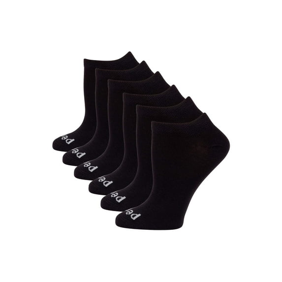 Ladies No Show Socks with Coolmax Value Pack, 6 Pairs, size 8-12