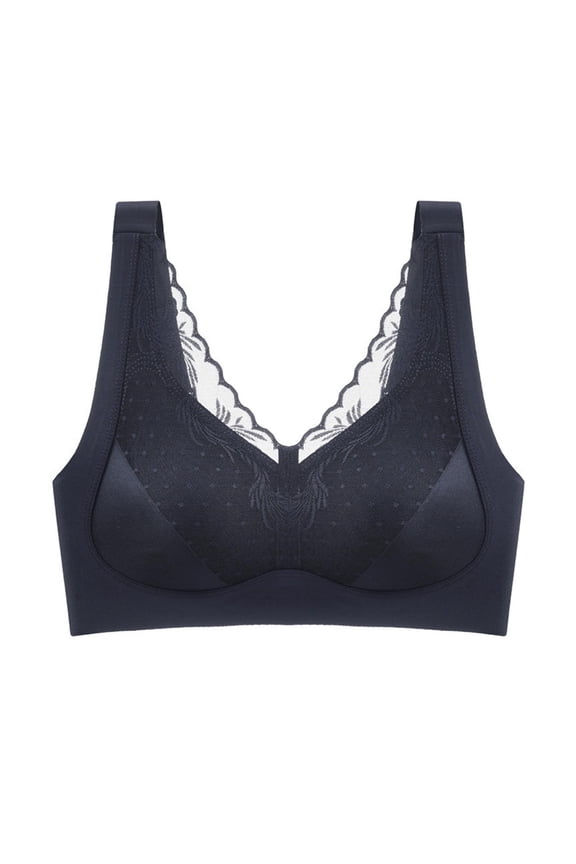 Ladies No Steel Ring Bra Latex Underwear Thin Breathable Push Up Sports Sleep Bra