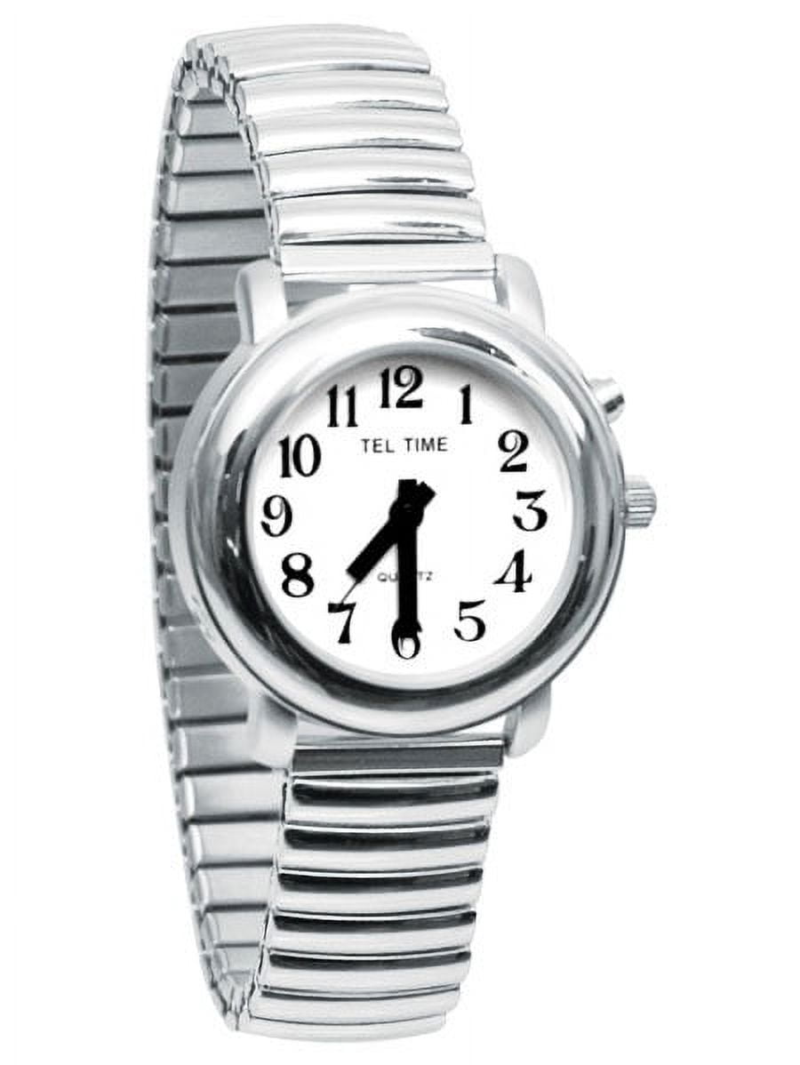 MAXIAIDS Ladies One Button Talking Watch- Chrome Expansion