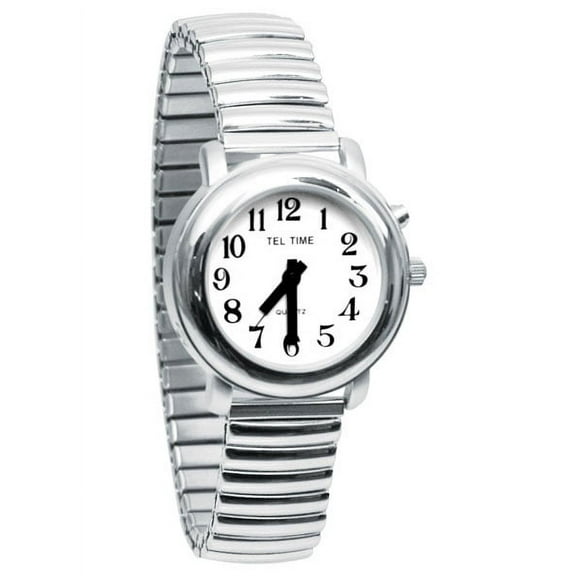 Ladies One Button Talking Watch- Chrome Expansion