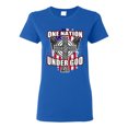 thumbnail image 1 of Ladies One Nation Under God Cross USA America Patriotic DT T-Shirt Tee, 1 of 2
