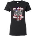 thumbnail image 1 of Ladies One Nation Under God Cross USA America Patriotic DT T-Shirt Tee, 1 of 2