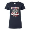 thumbnail image 1 of Ladies One Nation Under God Cross USA America Patriotic DT T-Shirt Tee, 1 of 2