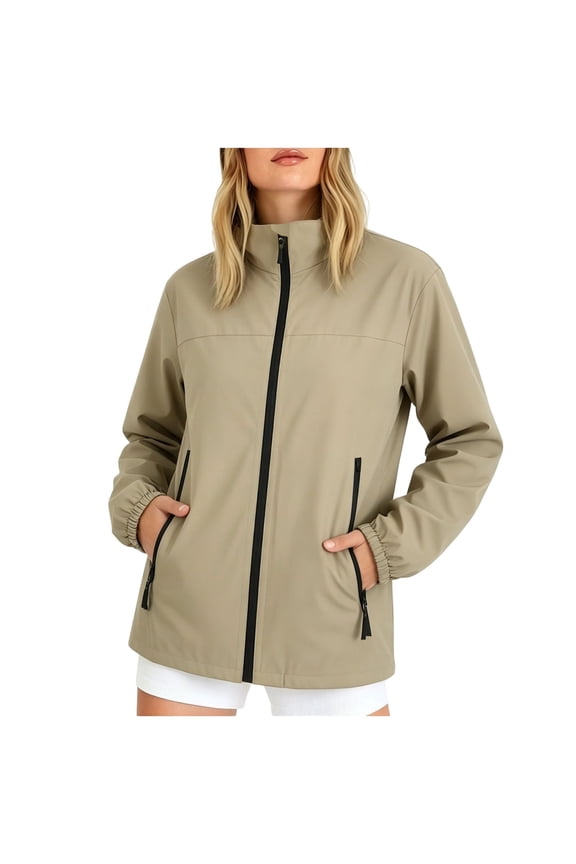Ladies' Outdoor Waterproof Jacket With Pocket Jacket