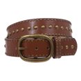 thumbnail image 1 of Ladies Oval Buckle Metal Circle Studded Leather Belt, 1 of 2