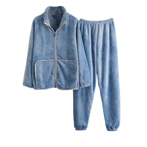 Ladies Pajamas Sets Sevevn Womens Casual Solid Color Turndown Collar Long Sleeve Blouse Fashion Long Pants Pajamas Suit Sets