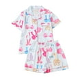 thumbnail image 1 of Ladies Pajamas Sets Soft Floral Printed Short Sleeve Shirts Shorts Sleepwear Outfit for Womens, 1 of 4
