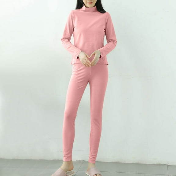 Ladies Pajamas Women's Pajama Set Soft Pajamas for Women Women's Solid Color Thick Warm Long Sleeves Top Pants Pajama Sets