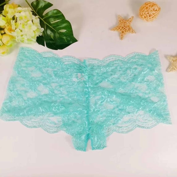Ladies Panties Boy Shorts Underwear for Women Womens Boyshorts Underwear New Women Lace Lingerie Plus Size Underwear Open Crotch Bowknot Underwear
