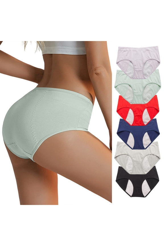 Ladies Panties High Waist Leakproof Menstrual Panties with Liner Comfort Breathable Women Underwear Beige L
