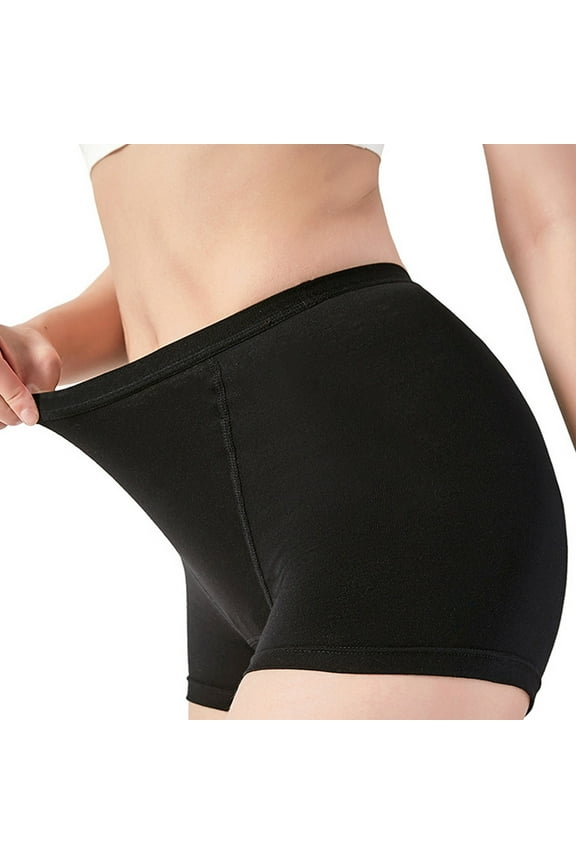 Ladies Panties Womens Solid Color Underwear Breathable Sports Boy Shorts Underwear Briefs Womens Thongs Underwear Black M