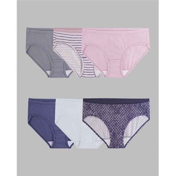 Ladies Panty Hipster Underwear, Assorted Color - Size 8 - Pack of 6