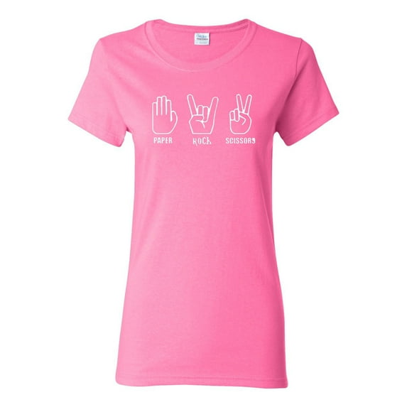 Ladies Paper Rock Scissors Play Game Funny T-Shirt Tee