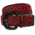 thumbnail image 1 of Ladies Patent Leather Faux Leopard Animal Fur Fashion Belt, 1 of 2