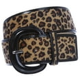thumbnail image 1 of Ladies Patent Leather Faux Leopard Animal Fur Fashion Belt, 1 of 2