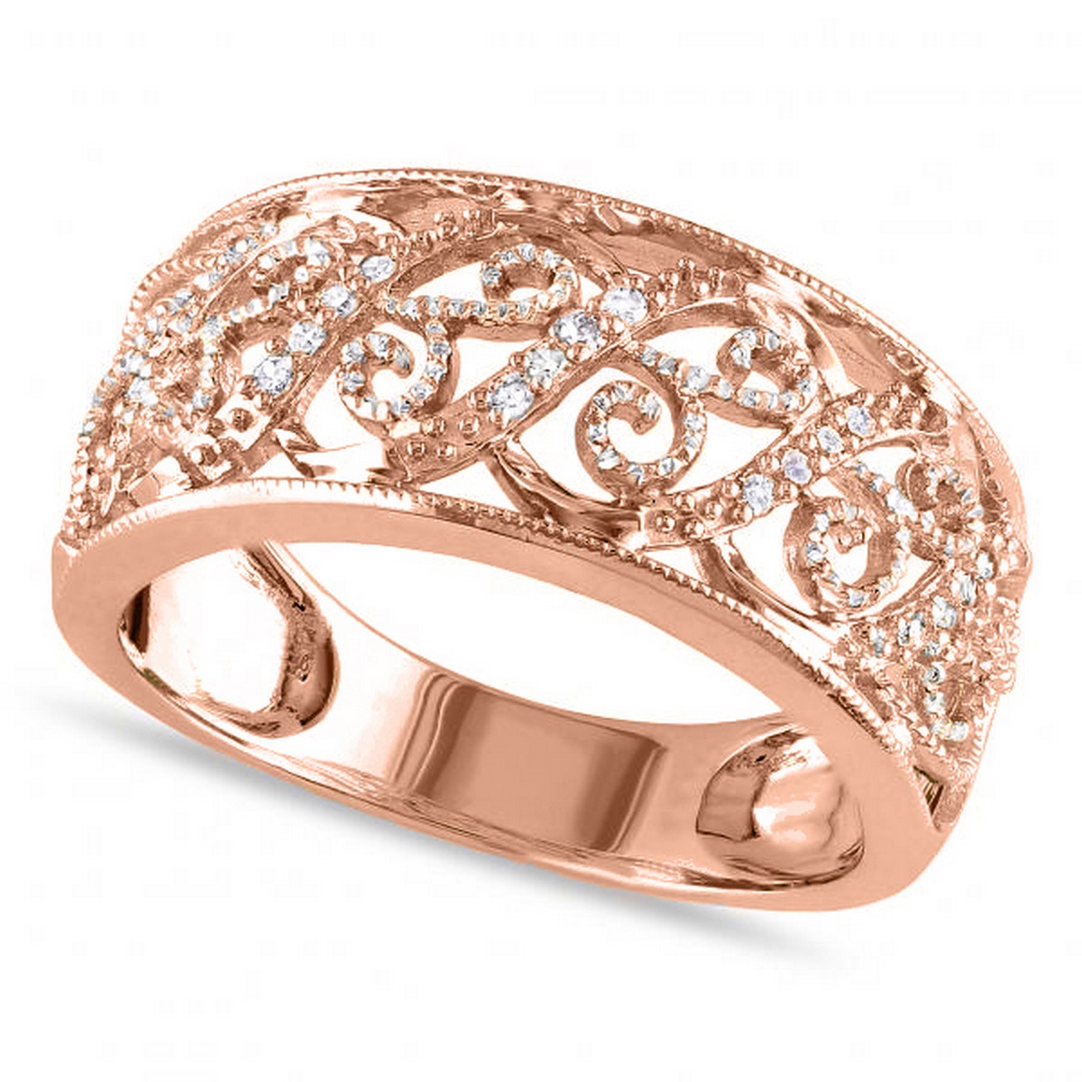 Ladies Pave Set Filigree Diamond Ring 14k Rose Gold 0 10ct Walmart Ladies Pave Set Filigree Diamond Ring 14k Rose Gold 0 10ct Walmart