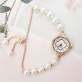 thumbnail image 1 of Ladies Pearl Bracelet Watch, Rose Gold Case with White Dial Watch for Women, Elegant Faux Pearl Strap Quartz Wristwatch for Women, Luxury Jewelry Watch Gifts for Womens, 1 of 2