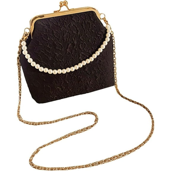 Ladies Pearl Clutch Bag Handbag Pearl Chain Crossbody Elegant Evening Clutch Bag