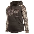 thumbnail image 1 of Ladies Performance Fleece Hoodie – Horizontal Camo Flag (Charcoal Gray / Hidd’n®), 1 of 6
