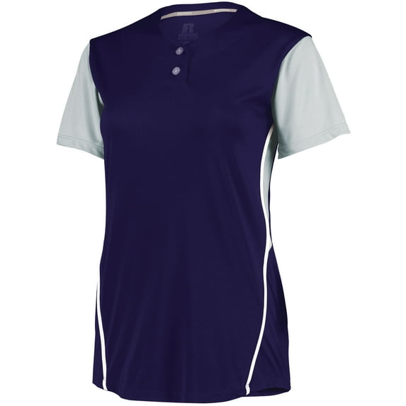 Ladies Performance Two-Button Color Block Jersey