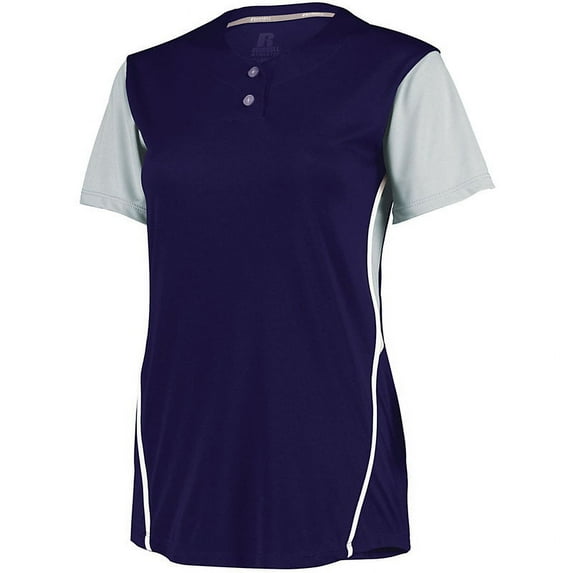 Ladies Performance Two-Button Color Block Jersey