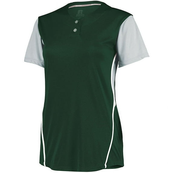 Ladies Performance Two-Button Color Block Jersey