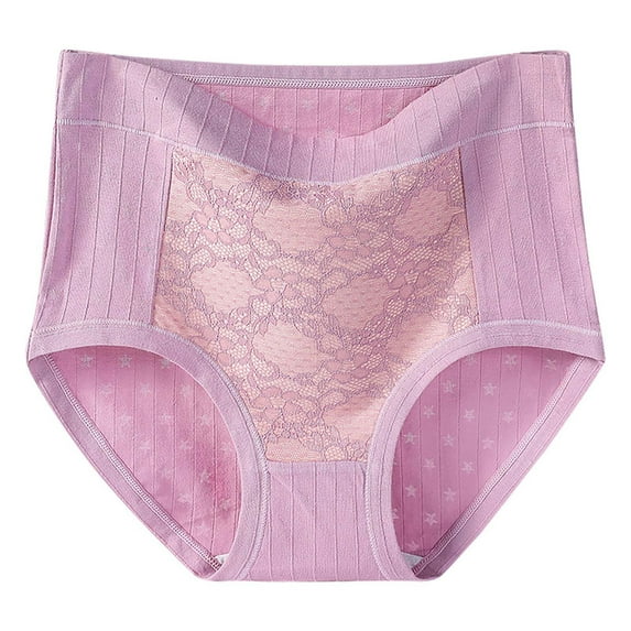 Ladies Period Underwear Menstrual Postpartum Panties Women Lace Trim Detail Briefs High Waist Panty Full Coverage Plus Size