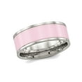 thumbnail image 1 of Ladies Pink Ceramic and Stainless Steel 7.5mm Polished Band Ring, 1 of 6