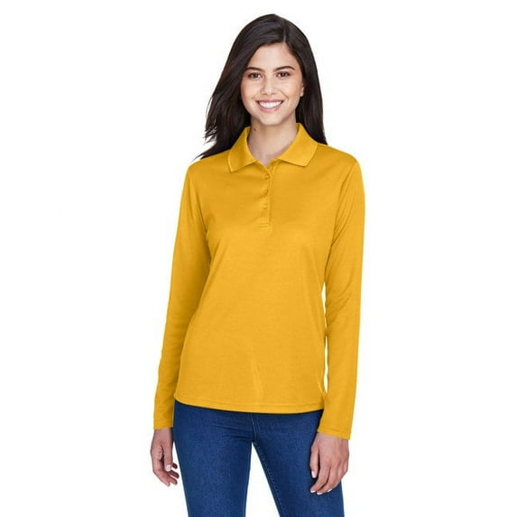 Ladies' Pinnacle Performance Long-Sleeve Piqué Polo - CAMPUS GOLD - 3XL